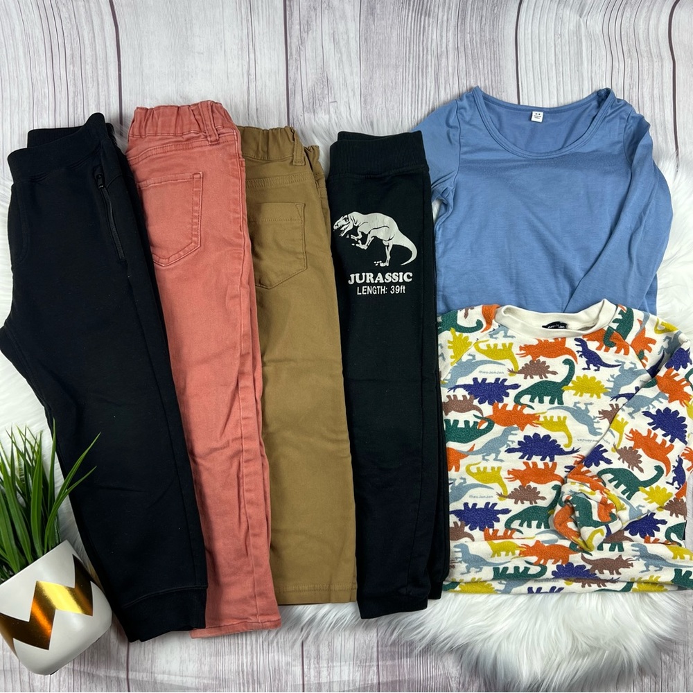 4T Boy Uniqlo & More Kids Fall Winter Bundle Long Pants Heat tech Dinosaur